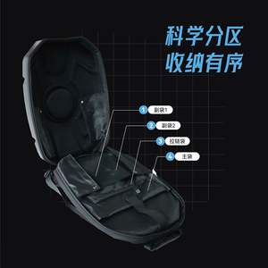 Sac à dos de moto LED avec yeux lumineux, support de casque étanche, coque rigide décontractée, sac à dos de voyage pour moto - Product Image 3