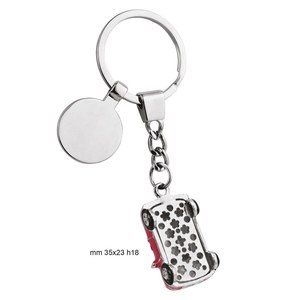 Llavero de coche Dino con miniatura de vehículo en esmalte rojo para llaves y bolsos - Product Image 2