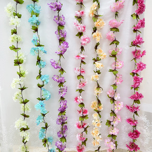 Fiori Artificiali a Forma di Vite di Rosa OBM OEM ODM per Matrimoni Romantici, Decorazioni per Tubi, Ghirlande in Plastica di Alta Qualità - Product Image 3