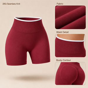 Shorts Deportivos para Mujer, Tallas Grandes, Sin Costuras, Cintura Alta, Control de Abdomen, Efecto Levanta Glúteos, para Yoga y Fitness - Product Image 3