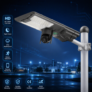 Sicherheits-CCTV-Kamera mit Solarenergie, 5MP High Definition, IP65, WLAN, 4G, für Haus und Garten, LED-Straßenleuchte, Außenkamera mit 500W Akku - Product Image 1