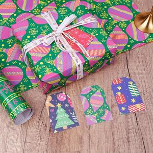 Personalizado al por mayor 80g recubierto Virgen Navidad arte papel tisú 43*300cm regalo de lujo cumpleaños embalaje rollo de papel de regalo - Product Image 4