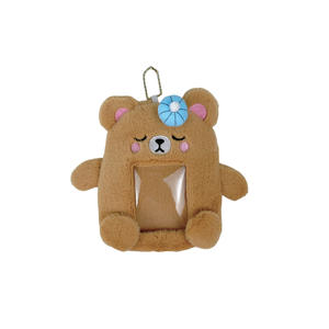 Vente en gros de petits sacs pour cartes en peluche ours brun mignon Kpop porte-cartes photo en peluche porte-clés porte-cartes et cadeaux - Product Image 1