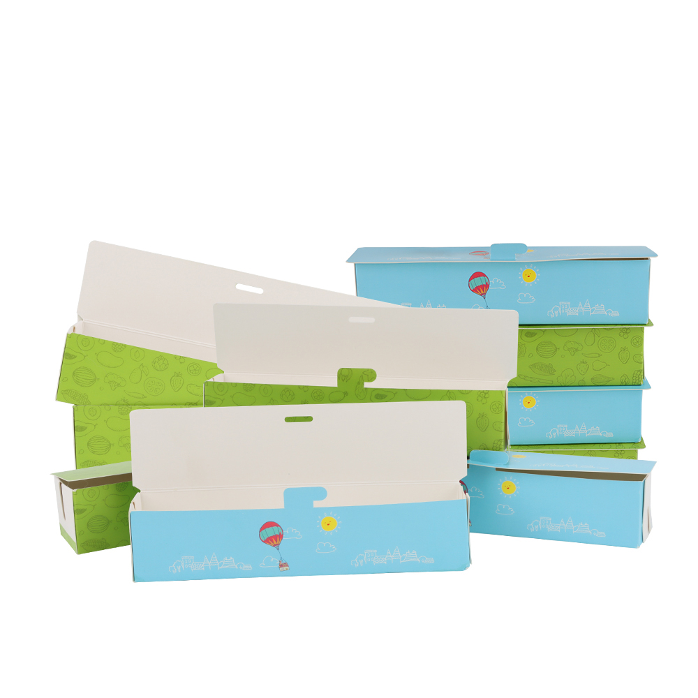 disposable portable long BBQ food takeaway korean hot corn dog fast food packaging take out box customized