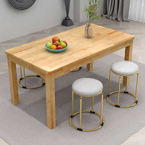 Solid Wood Dining <b>Table</b> With Stools Foldable For Home Kitchen Breakfast Use - Product Image 1