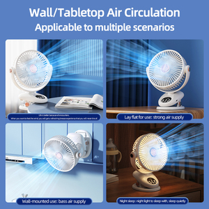 Mini ventilador portátil tipo C recargable 4000mAh soporte de viaje de escritorio ventilador montado en la pared ventilador de refrigeración Clip de escritorio portátil - Product Image 5