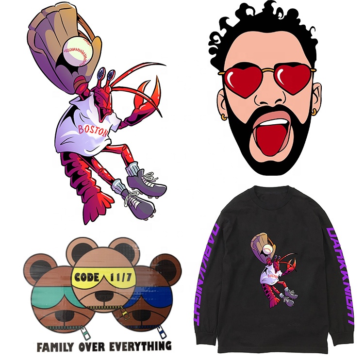 Дешевая наклейка, оптовая продажа, печать на заказ, логотип, пластизол, dtf, готовые к печати этикетки для футболок, одежда