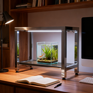 Support pour <span class=keywords><strong>aquarium</strong></span>, base spéciale, étagère de rangement pour salon, étagère à deux niveaux, petite table, acier inoxydable - Product Image 1