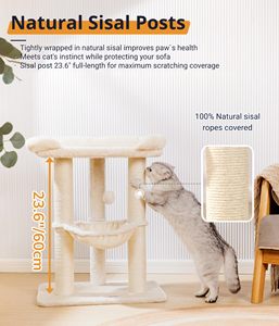 Torre para Gatos Pequeños Starmon con Percha Suave para Ventana, Árbol para Gatos Estable, Poste Rascador con Hamaca - Product Image 6