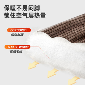 Mid Calf Cotton <strong>Slippers</strong> for <strong>Ladies</strong> <strong>Bootie</strong> Style Plush Anti-Slip House Shoes - Product Image 5