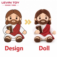 Peluche personnalisée Jésus, figurine religieuse douce, jouet en peluche avec Bible, fabricant OEM pour cadeaux d'église, Pâques, Noël, faible MOQ