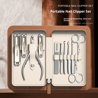 Ensemble de manucure et de pédicure en acier inoxydable ensemble de coupe-ongles avec pince à cuticules et pince à rainure pour hommes femmes