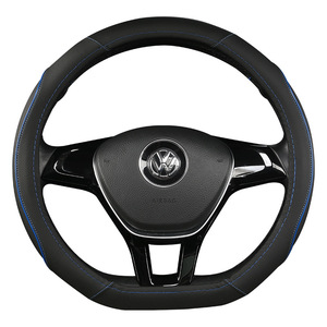 غطاء عجلة قيادة السيارة من الجلد غير القابل للانزلاق والمناسب لجميع الفصول، إكسسوار داخلي عالمي للتجارة الخارجية - Product Image 2