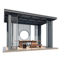 Système de pergola moderne en acier et aluminium pour pavillon extérieur, idéal pour parcs, places publiques, restaurants, cafés et espaces commerciaux – Protection solaire
