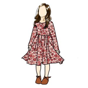 FM OEM/ODM Robe longue à manches longues pour bébé et tout-petit, style anglais, imprimé floral, 95% coton, collection automne, vente en gros - Product Image 5