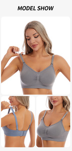 Sujetador de <span class=keywords><strong>lactancia</strong></span> para mujer, talla grande, delgado, liso, para uso diario, sin aros, transpirable, sin costuras, para dormir - Product Image 5