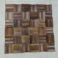 Panneau mural moderne en mosaïque de bois massif hexagonal, motif damassé, imperméable et résistant à l'huile, pour salon, cuisine, crédence et salle de bain, facile à poser