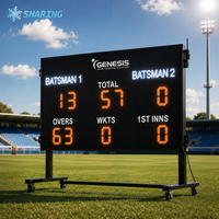 Tableau de scores électronique LED professionnel pour matchs de cricket en plein air sur support roulant