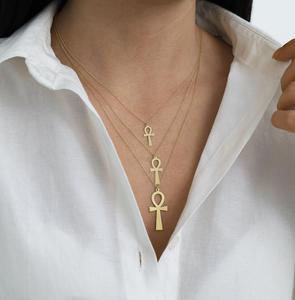Inspire Ankh croce ciondolo Dainty Ankh collana Charm faraone simbolo della vita Minimal fatto a mano regalo di gioielli raffinati - Product Image 5
