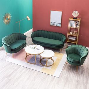أريكة من القماش المخملي بتصميم عصري إسكندنافي لغرفة المعيشة وغرفة النوم، إطار حديدي فاخر خفيف الوزن للأثاث المنزلي البسيط والسرير - Product Image 1