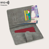 Dompet Paspor Kulit PU Grosir untuk Perjalanan Jauh, Logo Dapat Disesuaikan, Tempat Kartu, Anti RFID, Kapasitas Besar, Bahan Poliester