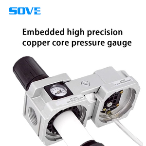 Separador de Agua y Aceite de Aire FRL50, Entrada de 6 Puntos, Combinación de Tres Puntos, Filtración de Precisión, Válvula Reguladora de Presión de Aire - Product Image 3