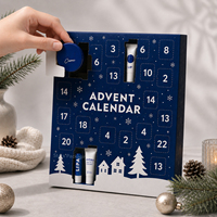 Boîte en carton recyclable faite à la main, économique, pour soins de la peau, cadeau de Noël, calendrier de l'avent personnalisé 12/24 jours avec insert