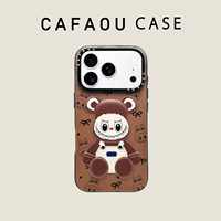 Coque souple antichoc en TPU CAFAOU Labubu motif ours violent 3D pour iPhone 18/17 Pro Max et 16/15