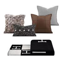 Bantal Sofa Tiff Home Gaya Modern 30*50cm Grosir Kelas Atas Dapat Disesuaikan Anti-Statis Tenun Bordir Pola Geometris