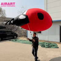 Marionnette gonflable coccinelle à sept points, alimentée par batterie amovible, à vendre