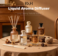 Diffuseur de parfum d'ambiance en gros, personnalisable, avec flacon marron en forme de ventre et pompon