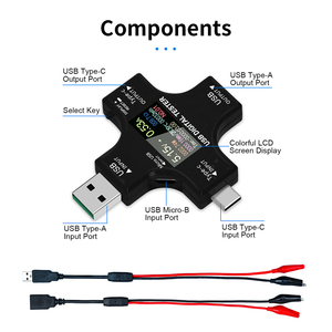 Bộ Kiểm Tra USB Loại C DC3.6-32.0V/0-5.1A, Bộ Kiểm Tra Màn Hình Màu LCD Đồng Hồ Đo Kỹ Thuật Số Điện Áp Hiện Tại Vôn Kế Bộ Sạc Cáp USB - Product Image 2