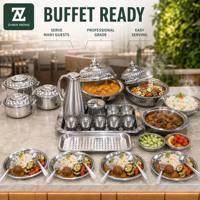 Ensemble de casseroles en acier inoxydable Zhenneng de 28 pièces, kit de cuisine complet avec couvercles et ustensiles, résistant à la rouille, pour les fêtes, le camping et la famille