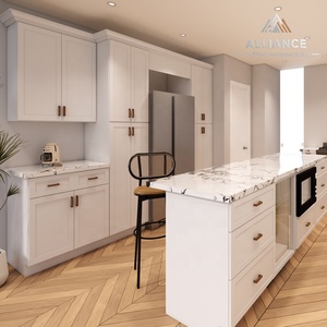 Gabinetes de cocina estadounidenses para constructores de viviendas |   Gabinetes de Cocina Modernos Blancos Estilo Shaker |   Gabinete de madera RTA para proyecto de remodelación del hogar - Product Image 1
