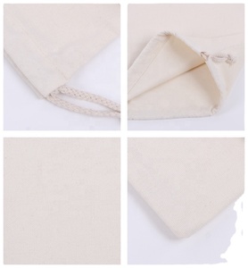 Bolsas de Tela de Muselina Blanca Pequeñas, Orgánicas y Personalizadas, con Cordón, Bolsa de Algodón con Cordón y Logotipo - Product Image 6
