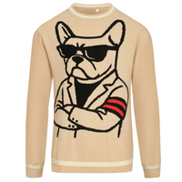 Pull d'hiver pour homme à col rond avec poignets côtelés et motif jacquard - Tricot respirant, fabrication ODM