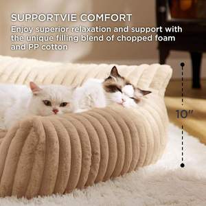 Fluffy Plush Dog Bed <b>Sofa</b> Chair-Removable Washable Solid Cloth Eco-friendly <b>Pet</b> Lounge for Indoor Use-Cozy <b>Pet</b> Furniture - Product Image 4