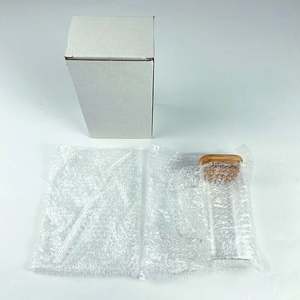 13.5 औंस पानी का कप बांस साफ माजर जार 16 औंस हैंडल ढक्कन से उच्च बोरोसिलिकेट ग्लास वर्ग ग्लास मग - Product Image 2