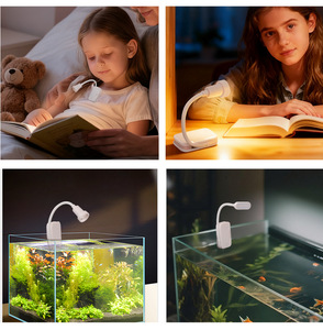 Lámpara de Clip Ajustable con Luz Concentrada/Difusa, Recargable por USB/Tipo-C, ABS, 3 Temperaturas de Color, LED Regulable, Mini Linterna, Luz Nocturna para Lectura - Product Image 2