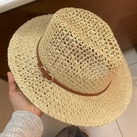 Topi Jerami Panama Vintage Model Datar Berlubang, Cetak Sablon, Unisex, Liburan Musim Panas di Tepi Laut, Gaya Koboi Barat, Pelindung Matahari, Ukuran Kepala 56-58CM