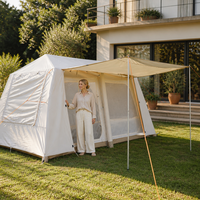 Tente de camping gonflable d'extérieur, grande, pliable, imperméable, en tissu Oxford, pour famille, avec deux chambres, double étage, personnalisable
