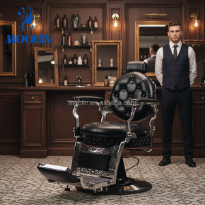 Silla de Barbero Reclinable MOOLIN, Personalizada, Resistente, Profesional, Plegable, Moderna, Negra, para Salón de Belleza, para Hombres, para Escuela - Product Image 1