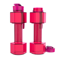 Bouteilles d'eau en forme d'haltères personnalisées avec logo, 710 ml, goulot étroit, transparentes, sans BPA, en plastique, pour le fitness