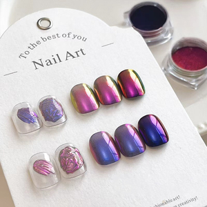 Aurora Gương Nail Bột Aurora Màu Tím Màu Xanh 3D Hiệu ứng <span class=keywords><strong>Chrome</strong></span> Cho Móng Tay Nghệ Thuật Gel Đánh Bóng Móng Tay Thiết Kế Sắc Tố Long Lanh - Product Image 4
