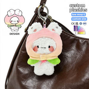 Fabrik preis Benutzer definierte Kawaii Kuscheltier Stofftier Schlüssel bund 10cm Schöne Hase Mini Plüschtiere Schlüssel bund Charme - Product Image 1