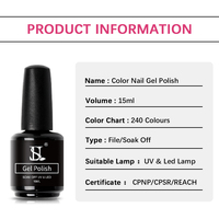 HS OEM/ODM TPO Hema Free Non-toxic Nail Gel Soak Off 15ML UV LED 240 Couleurs Vernis à Ongles Gel pour Manucure Professionnelle