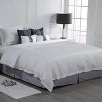 Draps de lit en lin de haute qualité en gros, 100% coton, 200TC, style moderne, écologiques, ensemble de housse de couette, style hôtel italien, taie d'oreiller