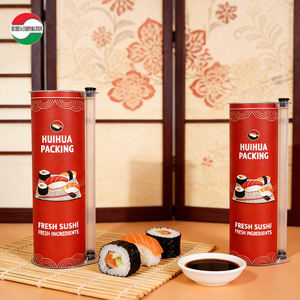 Тубус из пищевой бумаги с индивидуальным логотипом для суши, выдвижной, высококачественный, с отсеком для соуса - Product Image 1