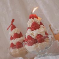 Ensemble cadeau de bougies parfumées en forme de cheesecake, pastèque, gâteau au lait, cocktail, shortcake, matcha, cire de soja, fraise