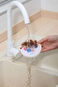 Cartoon-Blumen-Reinigungsschwamm Erste Reinigung Antihaft-Öl Komprimierbarer Saugfähiger Holzfaser-Baumwolllappen - Product Image 4